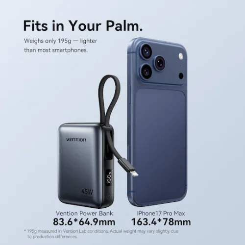 Vention Power Bank 10000mAh 45W Power Delivery Μπεζ