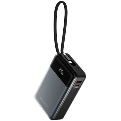 Vention Power Bank 20000mAh 65W με Θύρα USB-A και Θύρα USB-C Μαύρο