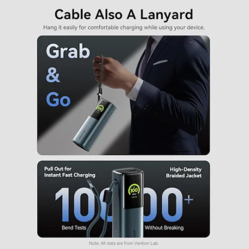 Vention Powerhive 27000mAh 200W με Θύρα USB-A και Θύρα USB-C Μαύρο