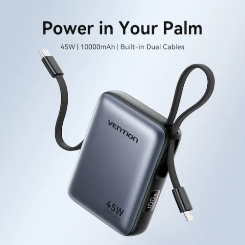 Vention Power Bank 10000mAh 45W Power Delivery Γκρι