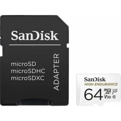 Sandisk High Endurance microSDXC 64GB U3 V30 UHS-I 100MB/s με αντάπτορα