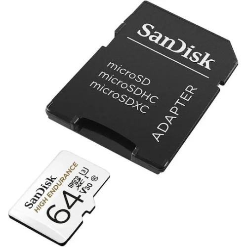 Sandisk High Endurance microSDXC 64GB U3 V30 UHS-I 100MB/s με αντάπτορα