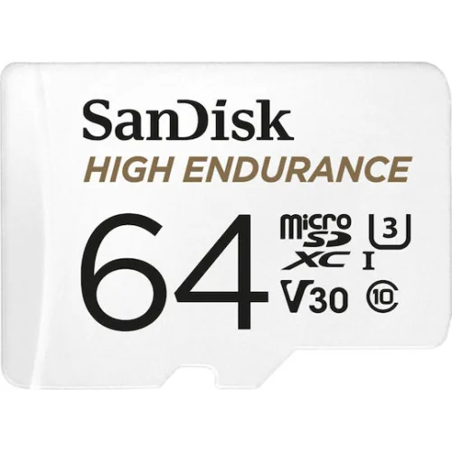 Sandisk High Endurance microSDXC 64GB U3 V30 UHS-I 100MB/s με αντάπτορα