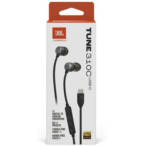 JBL Ακουστικά Ψείρες Earbuds Tune 305c Earbuds Μαύρα