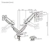 Brateck Βάση Γραφείου για 2 Οθόνες έως 35" με Βραχίονα (LDT114-C024)