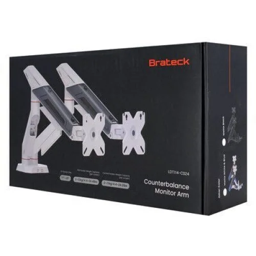 Brateck Βάση Γραφείου για 2 Οθόνες έως 35" με Βραχίονα (LDT114-C024)