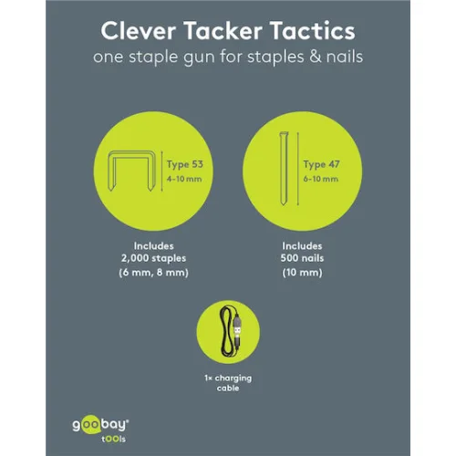 Goobay Καρφωτικό Μπαταρίας 5V για Καρφιά και Συνδετήρες