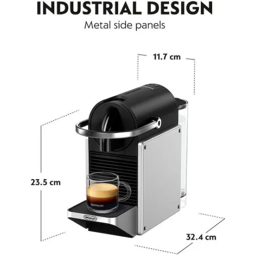 De'Longhi Pixie Καφετιέρα για Κάψουλες Nespresso Πίεσης 19bar SilverΚωδικός: EN127.S