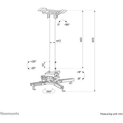 Neomounts Βάση Projector Οροφής ΛευκήΚωδικός: CL25-540WH1