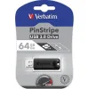 Verbatim PinStripe 64GB USB 3.0 Stick Μαύρο