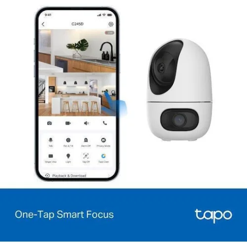 TP-LINK TAPO C245D IP Κάμερα Παρακολούθησης Wi-Fi 3+3MP με Αμφίδρομη Επικοινωνία