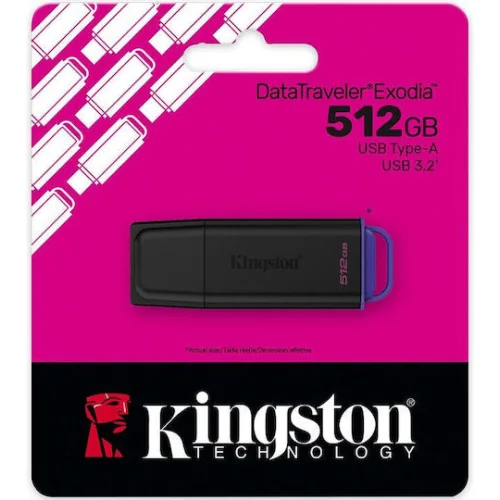 Kingston Technology Datatraveler 512gb Portable Usb 3.2 Gen 1 Exodia Black Purple Dtxg2/512gb C02480