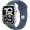 Apple Watch Series 10 Aluminium 46mm Αδιάβροχο με Παλμογράφο (Silver με Denim Sport Band - M/L)