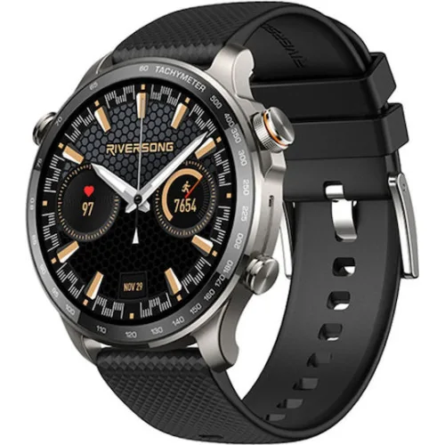 Riversong Motive 10 GT Smartwatch με Παλμογράφο (Μαύρο)