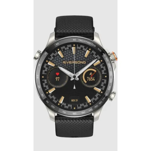 Riversong Motive 10 GT Smartwatch με Παλμογράφο (Μαύρο)