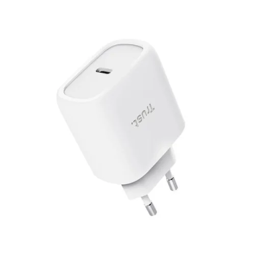 Trust Φορτιστής Χωρίς Καλώδιο GaN με Θύρα USB-C 45W Power Delivery Λευκός (Maxo)
