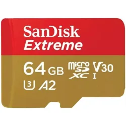 Sandisk Extreme microSDXC 64GB U3 V30 A2 UHS-I 170MB/s με αντάπτορα