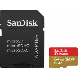 Sandisk Extreme microSDXC 64GB U3 V30 A2 UHS-I 170MB/s με αντάπτορα
