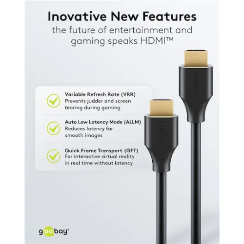 Goobay Cable HDMI male - HDMI male 2m ΜαύροΚωδικός: 80094