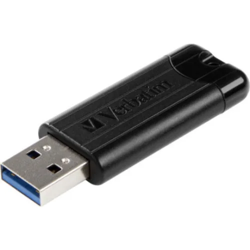 Verbatim PinStripe 128GB USB 3.0 Stick Μαύρο