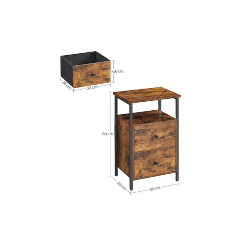 Κομοδίνο Ξύλινο με Μεταλλικά Πόδια Καφέ 38x28x60cmΚωδικός: LET521B01