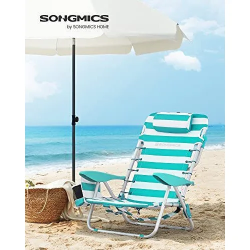 Songmics Καρεκλάκι Παραλίας Αλουμινίου Πράσινο