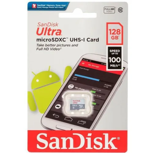 Sandisk Ultra microSDXC 128GB U1 UHS-I 100MB/s