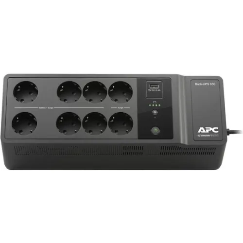 APC UPS Line-Interactive 650VA 400W με 8 Schuko Πρίζες