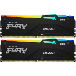 KINGSTON Memory KF564C32BBEAK2-32 FURY Beast Black RGB DDR5, 6400MT/s, 32GB KIT OF 2, EXPO