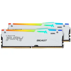 KINGSTON Memory KF560C30BWEAK2-32 FURY Beast WHITE RGB  DDR5, 6000MT/s, 32GB KIT OF 2