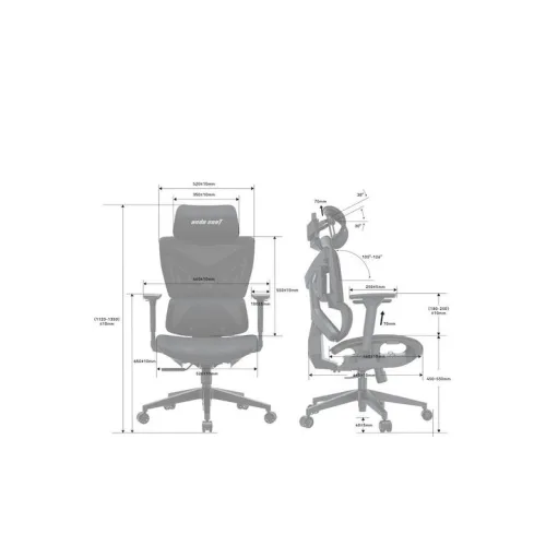 Anda Seat X-AIR Mega XL Καρέκλα Gaming με Ρυθμιζόμενα Μπράτσα Μαύρη