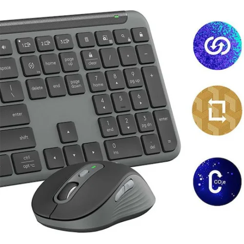 Logitech Signature Slim Combo MK950 Ασύρματο Bluetooth Σετ Πληκτρολόγιο & Ποντίκι Αγγλικό US