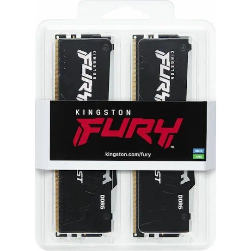 Kingston Fury Beast RGB DDR5 16GB RAM με 2x8GB Modules και Ταχύτητα 5200 για DesktopΚωδικός: KF552C40BBAK2-16