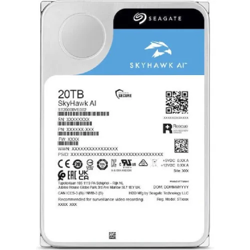 Seagate SkyHawk AI 16TB HDD Σκληρός Δίσκος 3.5" SATA III 7200rpm για Server ST16000VE004