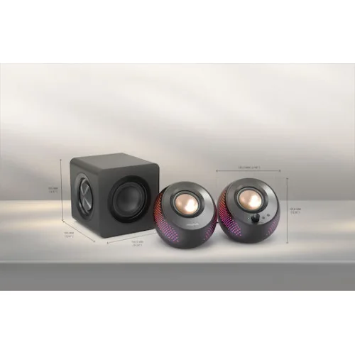 Creative Pebble X Plus Ηχεία Υπολογιστή 2.1 με RGB Φωτισμό και Bluetooth Ισχύος 30W σε Μαύρο Χρώμα