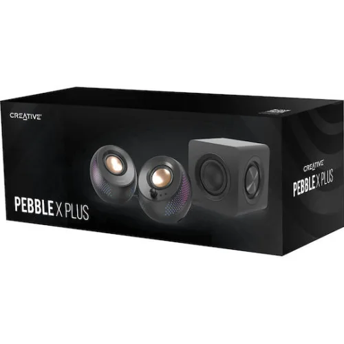 Creative Pebble X Plus Ηχεία Υπολογιστή 2.1 με RGB Φωτισμό και Bluetooth Ισχύος 30W σε Μαύρο Χρώμα
