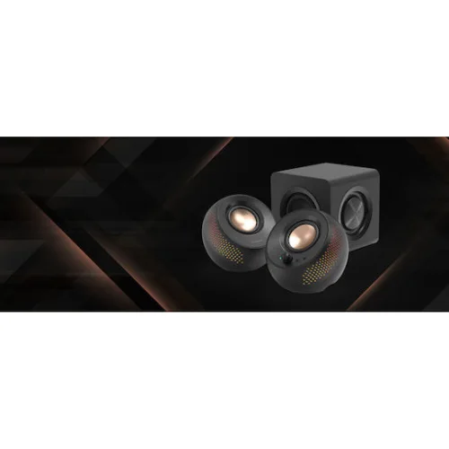 Creative Pebble X Plus Ηχεία Υπολογιστή 2.1 με RGB Φωτισμό και Bluetooth Ισχύος 30W σε Μαύρο Χρώμα