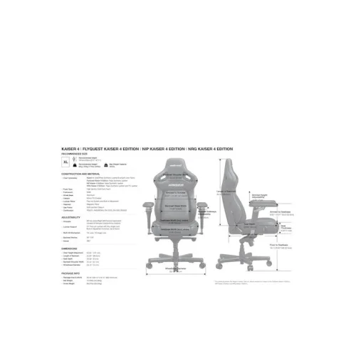 Anda Seat Kaiser 4 V2 XL Καρέκλα Gaming Δερματίνης με Ρυθμιζόμενα Μπράτσα Μαύρη