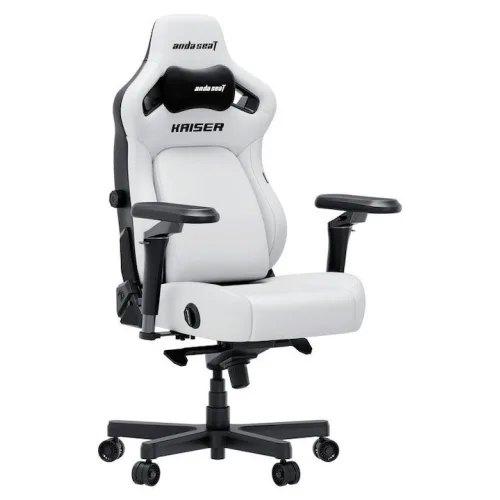 Anda Seat Kaiser-4 V2 XL Καρέκλα Gaming Δερματίνης με Ρυθμιζόμενα Μπράτσα Λευκή