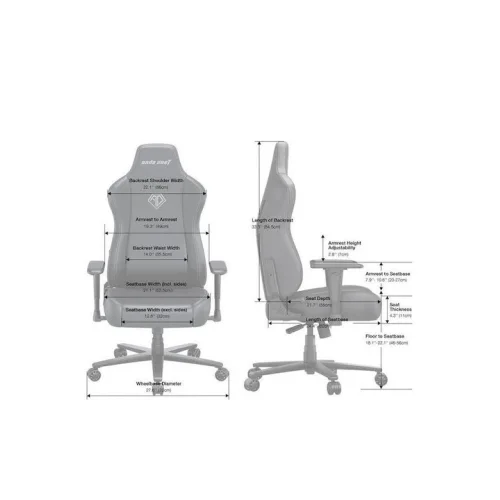 Anda Seat Novis Ultra XL Υφασμάτινη Καρέκλα Gaming με Ρυθμιζόμενα Μπράτσα Γκρι