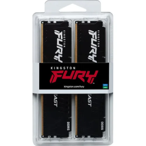 Kingston FURY Beast DDR5 16GB RAM με 2x8GB Modules και Ταχύτητα 6000 για DesktopΚωδικός: KF560C30BBEK2-16