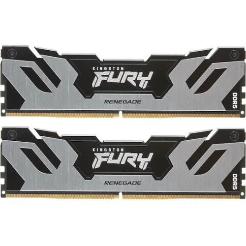 Kingston Fury Renegade Silver DDR5 32GB RAM με 2x16GB Modules και Ταχύτητα 6400 για DesktopΚωδικός: KF564C32RSK2/32