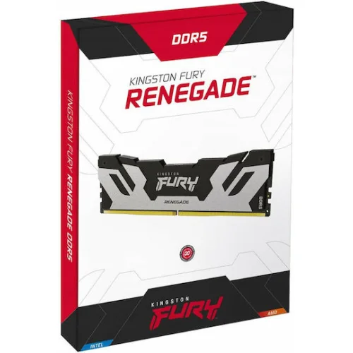 Kingston Fury Renegade Silver DDR5 32GB RAM με 2x16GB Modules και Ταχύτητα 6400 για DesktopΚωδικός: KF564C32RSK2/32
