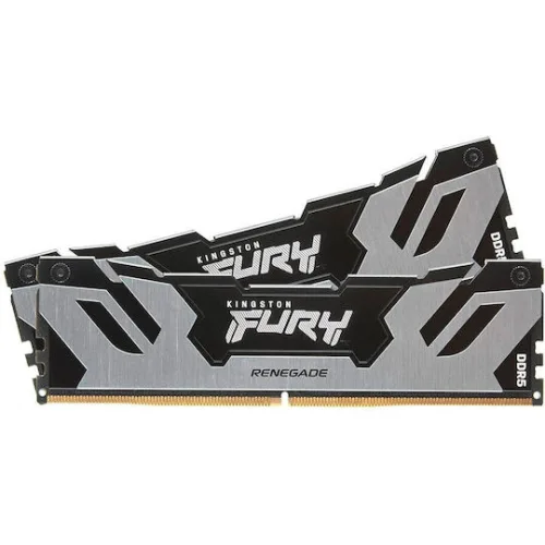 Kingston Fury Renegade Silver DDR5 32GB RAM με 2x16GB Modules και Ταχύτητα 6400 για DesktopΚωδικός: KF564C32RSK2/32