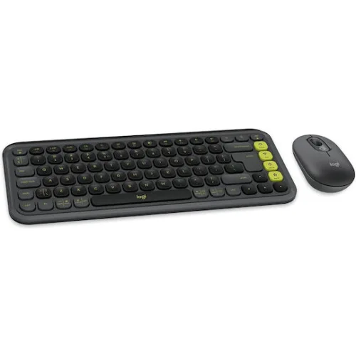 Logitech Pop Icon Combo Ασύρματο Bluetooth Πληκτρολόγιο Αγγλικό US Γραφίτης/Πράσινο