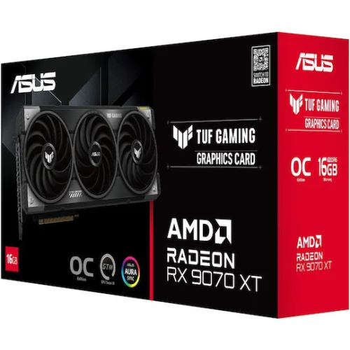 Asus Radeon RX 9070 XT 16GB GDDR6 OC Κάρτα ΓραφικώνΚωδικός: TUF-RX9070XT-O16G-GAMING