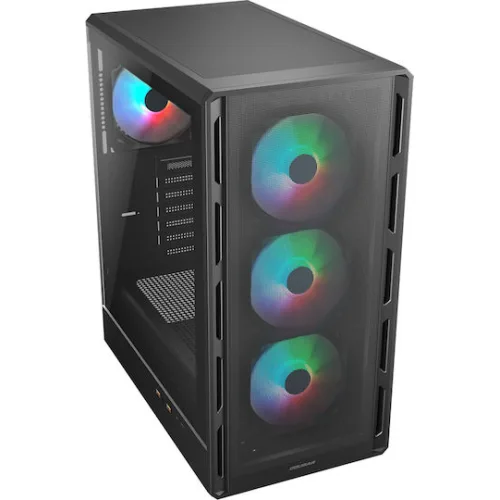Cougar Airface Pure Rgb Gaming Midi Tower Κουτί Υπολογιστή με RGB Φωτισμό Μαύρο