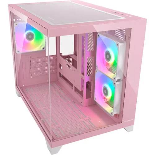 Cougar FV150 MINI Gaming Mini Tower Κουτί Υπολογιστή με Πλαϊνό Παράθυρο Ροζ