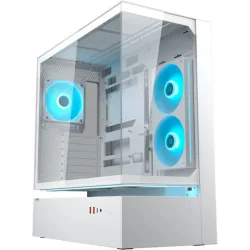 Cougar CFV235 Gaming Midi Tower Κουτί Υπολογιστή με Πλαϊνό Παράθυρο και RGB Φωτισμό Λευκό
