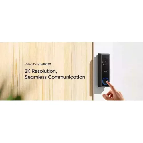 Eufy C30 Ασύρματο Κουδούνι Πόρτας Wi-Fi Συμβατό με Alexa και Google Home Μαύρο